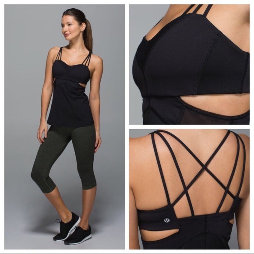 Lululemon Exquisite Tank II  Black Tank Size 8